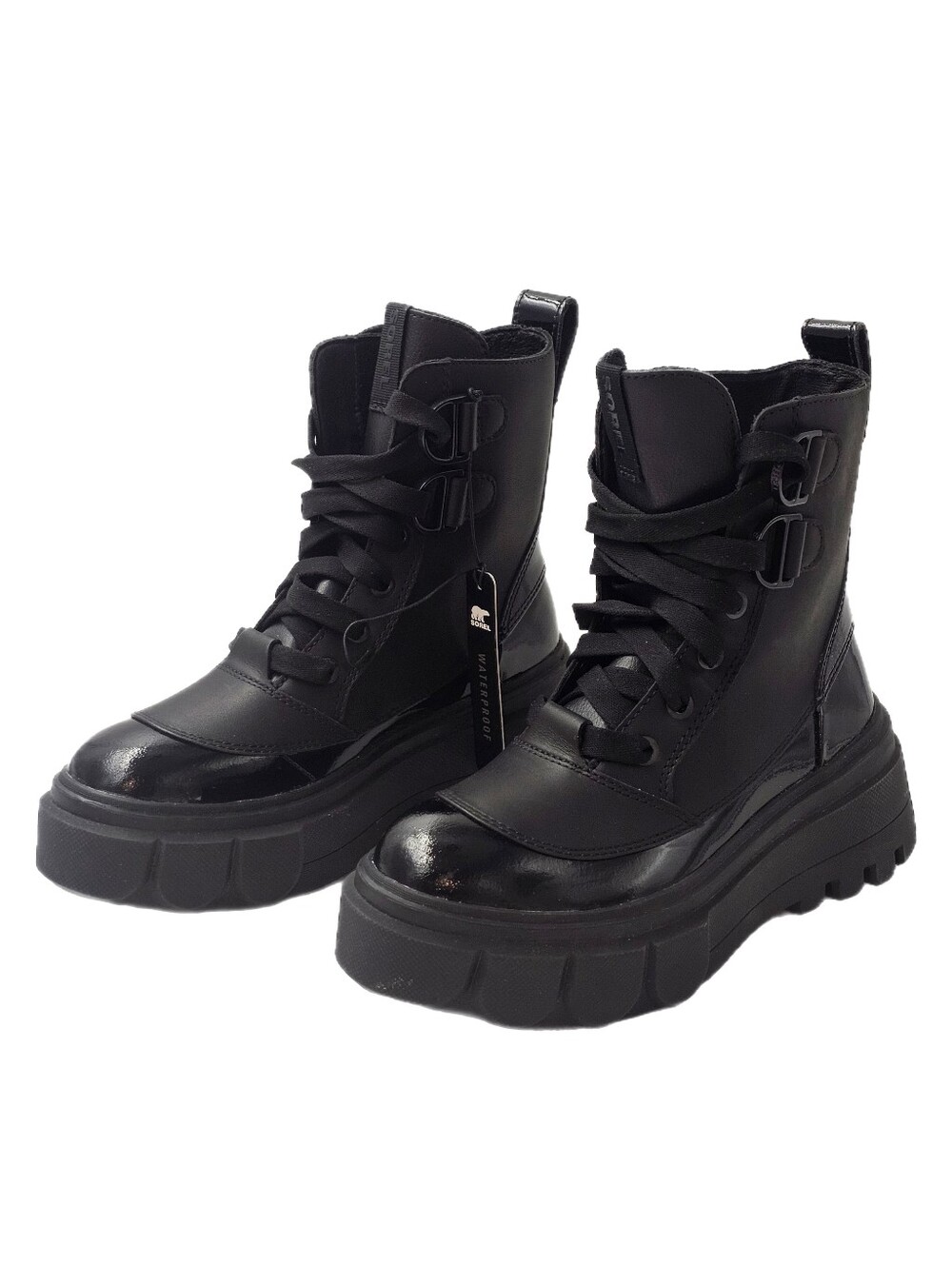 SOREL Caribou X Lace Waterproof Platform Boots Black Women's 5.5 LL6070-010